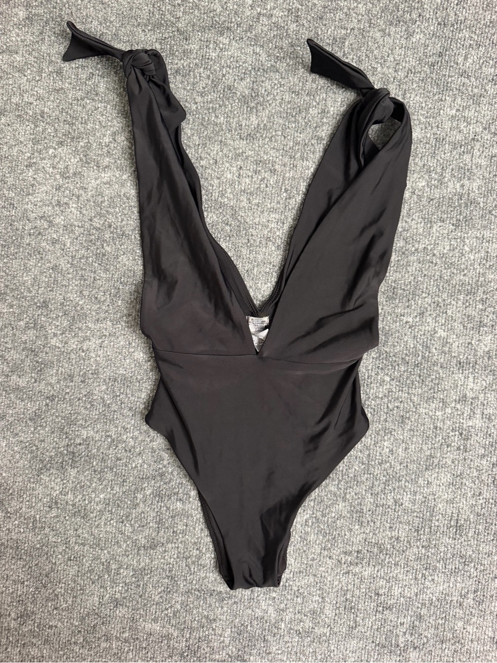 aerie Black One-Piece Swimsuit with Tie Shoulder Straps